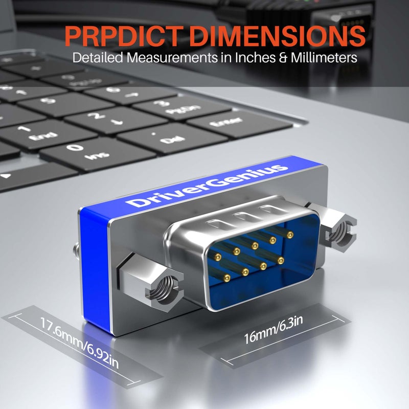 DriverGenius RD232M2M DB9 Serial RS232 COM Gender Changer for USB to RS232 / USB to Serial Cable Adapter (M/M, Male/Male, 4 Pieces) - Image 2